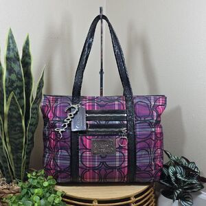 Coach Tartan Plaid Glam Tote